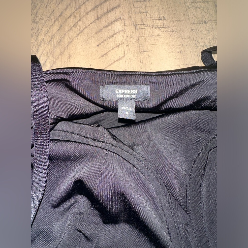 NWOT Express Body Contour Satin Corset Crop Tank Top Bustier Black Cami - Picture 6 of 7